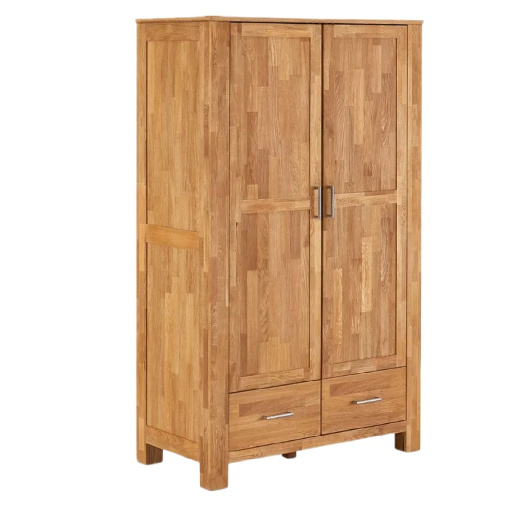 Moderne Holzschrank mit Doppeltüren und Schubladen – Langlebiges Design aus Eiche